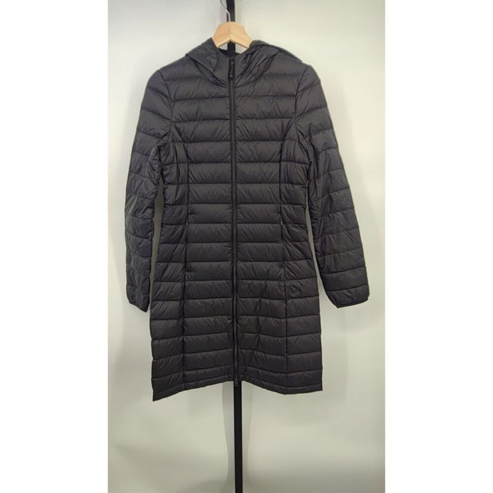 Quince Women Lightweight Down Long Puffer Jacket Black Outerwear XS